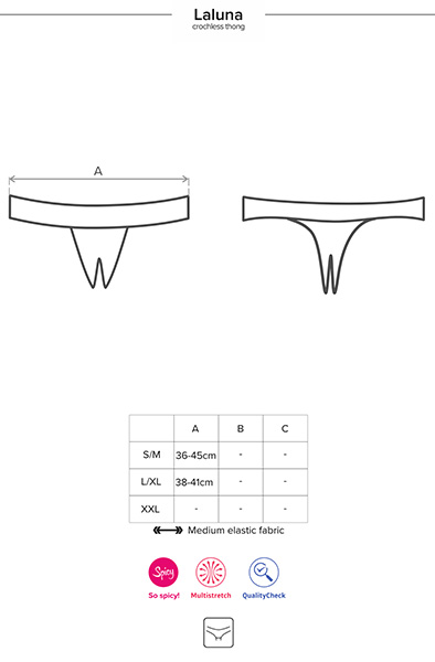 Obsessive Laluna Ouvert-Slip Schwarz - Spitzenhöschen 5