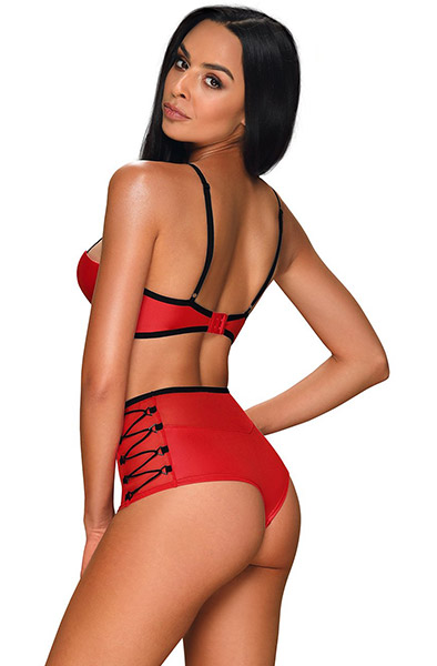 Obsessive Leatheria 2-teiliges Set Rot - Sexy Dessous 2