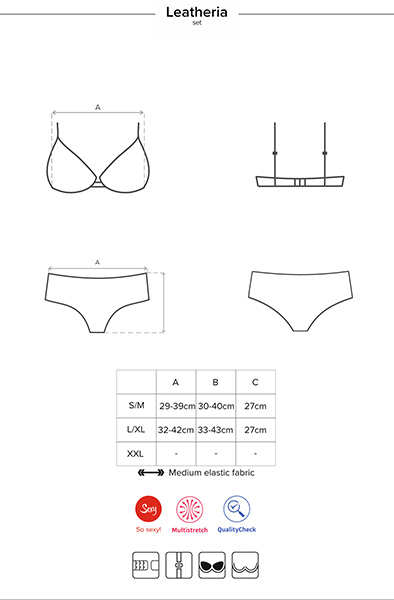 Obsessive Leatheria 2-teiliges Set Schwarz - Sexy Dessous 5