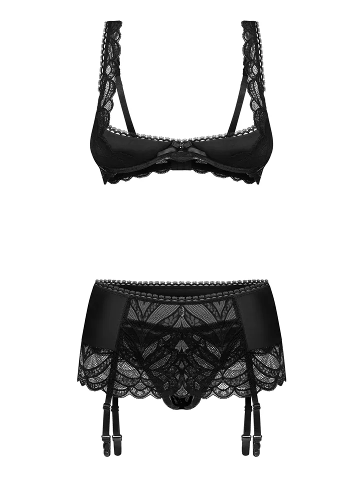 Obsessive Lecille 3-pcs Crotchless Set - Unterwäschen Set 4 [full]