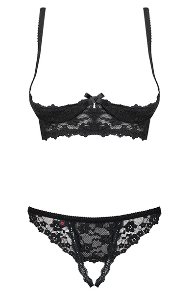 Obsessive Letica 2-teiliges Set ohne Cups Schwarz - Sexy Dessous 4