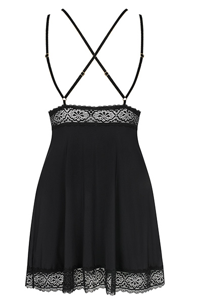 Obsessive Lolitte Babydoll & String Schwarz - Babydoll-Dessous 4