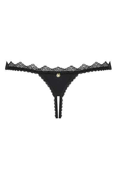 Obsessive Lolitte Ouvert-String Schwarz - Spitzenhöschen 4