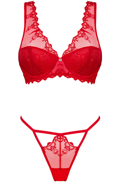 Obsessive Lonesia 2-teiliges Set Rot - Sexy Dessous 3