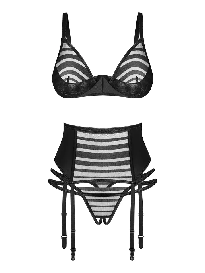 Obsessive Lune Bellis 3-pcs Crotchless Set - Unterwäschen Set 4 [full]