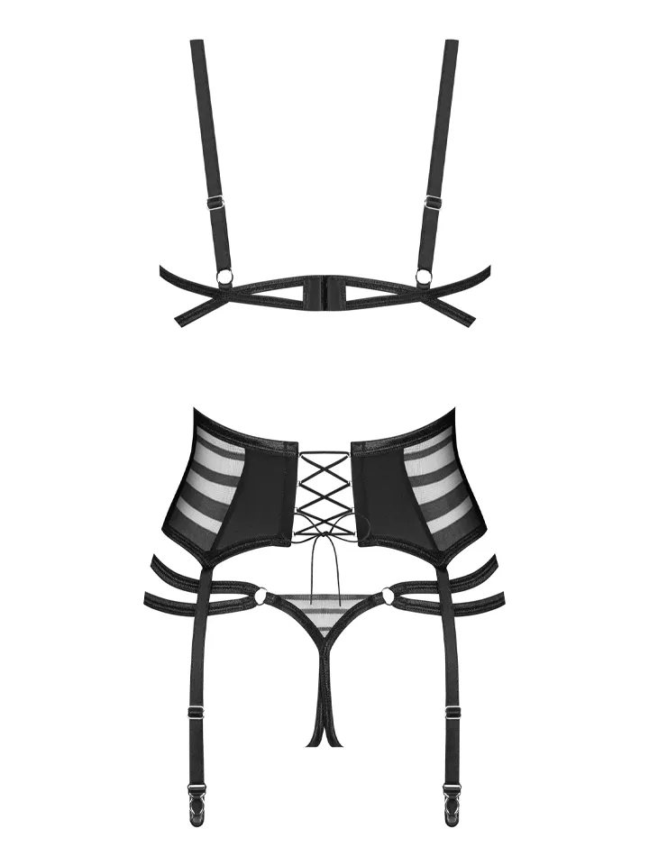 Obsessive Lune Bellis 3-pcs Crotchless Set - Unterwäschen Set 5 [full]