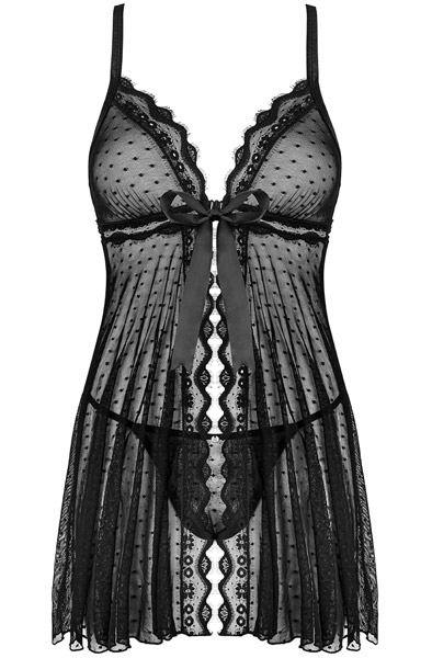 Obsessive Marrbel Babydoll & String Schwarz - Babydoll-Dessous 3