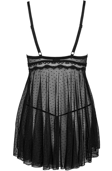 Obsessive Marrbel Babydoll & String Schwarz - Babydoll-Dessous 4