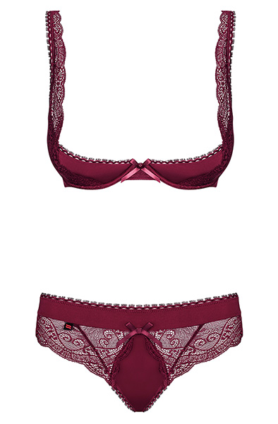Obsessive Miamor 2-teiliges Set Weinrot - Sexy Dessous 3