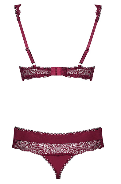 Obsessive Miamor 2-teiliges Set Weinrot - Sexy Dessous 4