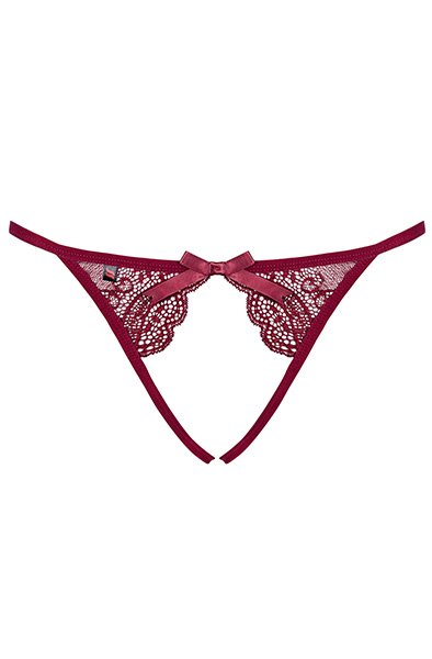 Obsessive Miamor Ouvert-Slip Weinrot - Spitzenhöschen 3