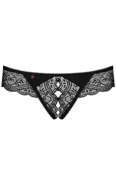 Obsessive Miamor Ouvert-String Schwarz - Slip ouvert 4