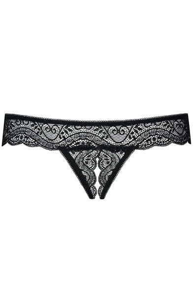 Obsessive Miamor Ouvert-String Schwarz - Slip ouvert 5