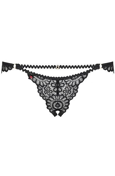 Obsessive Mixty Ouvert-Slip Schwarz - Spitzenhöschen 3