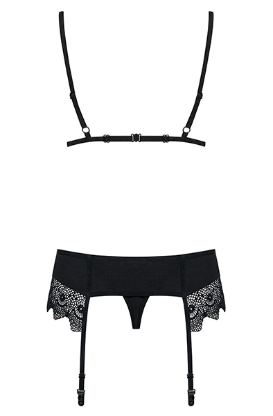 Obsessive Moketta 3-teiliges Set Schwarz - Sexy Dessous 4