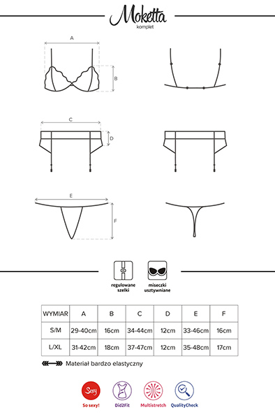 Obsessive Moketta 3-teiliges Set Schwarz - Sexy Dessous 5