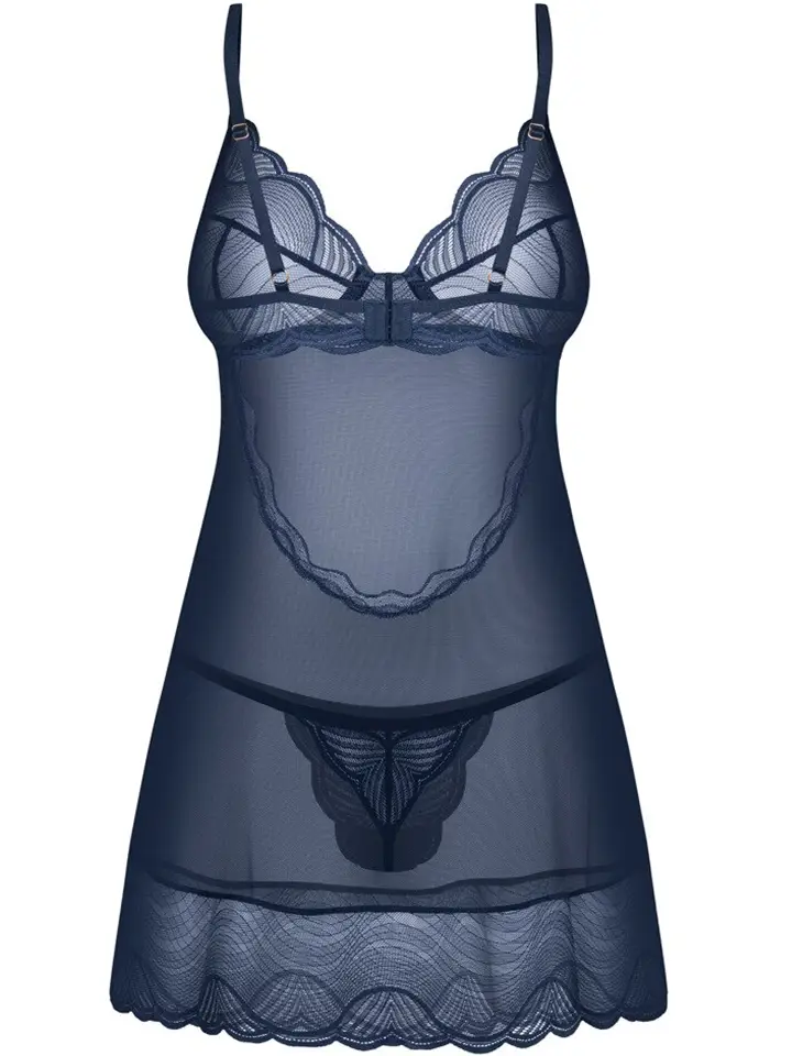 Obsessive Nightly Blue Chemise & Thong - Babydoll-Dessous 4