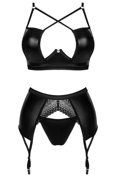 Obsessive Norides 3-teiliges Set Schwarz - BH & BH-Set 3