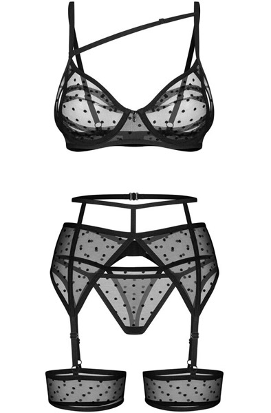 Obsessive Nuites 3-pcs Set Black - Unterwäschen Set 4