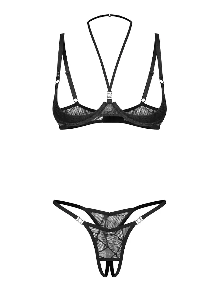 Obsessive Olianna 2-pcs Crotchless Set - Slip ouvert 3 [full]