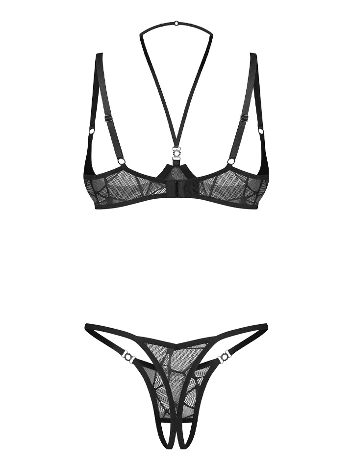 Obsessive Olianna 2-pcs Crotchless Set - Slip ouvert 4 [full]