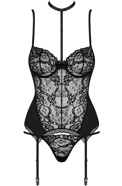 Obsessive Raquelia Korsett & String in Schwarz - Korsett & String 3