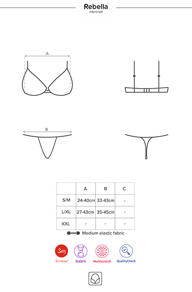 Obsessive Redella 2-teiliges Set Schwarz - Sexy Dessous 5