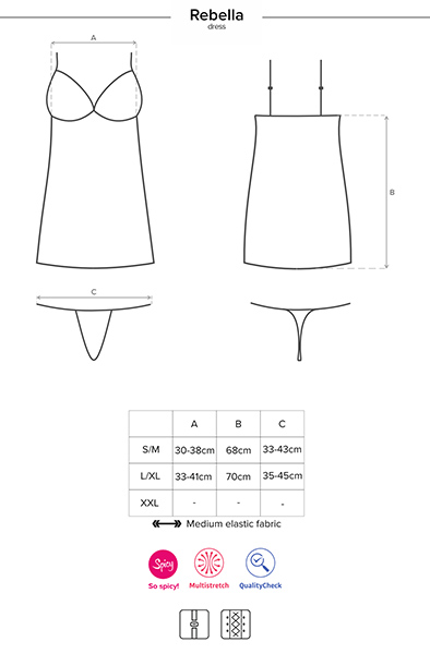 Obsessive Redella Kleid Schwarz - Sexy Kleidung 5