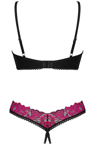Obsessive Rosenty 2-teiliges Ouvert Set - Sexy Dessous 4