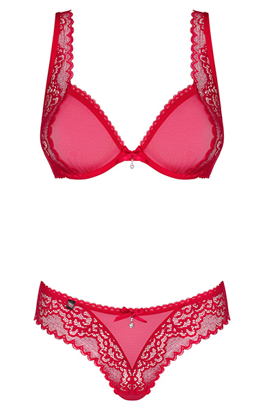Obsessive Rougebelle 2-teiliges Set Rot - Sexy Dessous 3