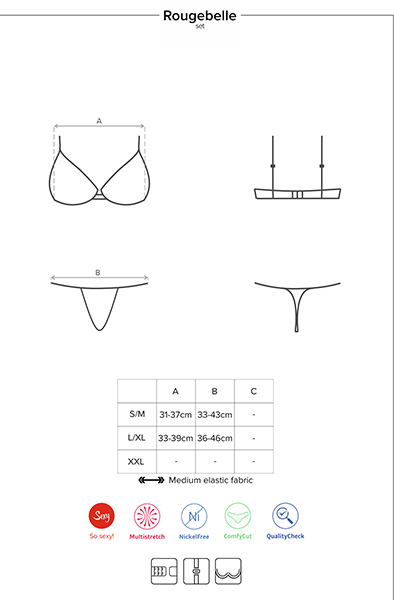 Obsessive Rougebelle 2-teiliges Set Rot - Sexy Dessous 5