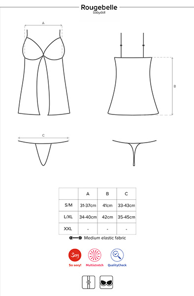 Obsessive Rougebelle Babydoll & String Rot - Sexy Dessous 5