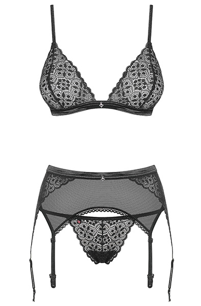 Obsessive Shibu 3-teiliges Set Schwarz - Sexy Dessous 4