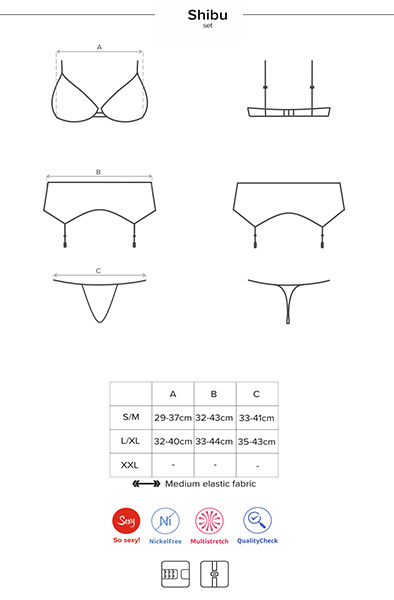 Obsessive Shibu 3-teiliges Set Schwarz - Sexy Dessous 6