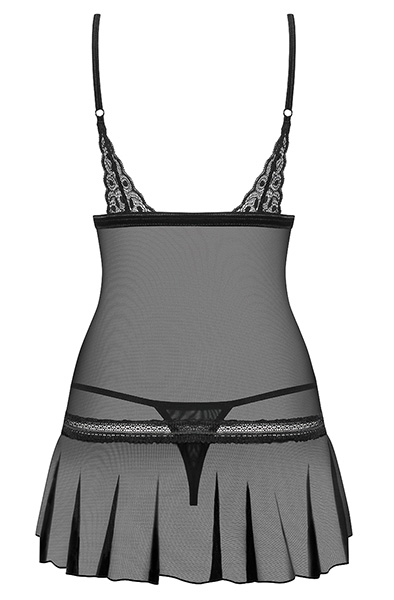 Obsessive Shibu Negligé & String Schwarz - Sexy Dessous 4