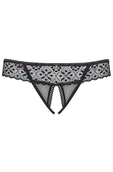Obsessive Shibu Ouvert-String Schwarz - Spitzenhöschen 4