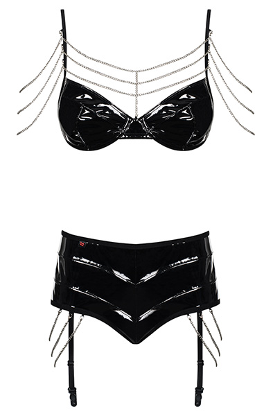 Obsessive Sinsita 2-teiliges Set Schwarz - Wetlook-Outfits 3