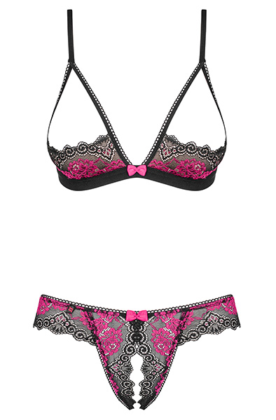 Obsessive Tulia 2-teiliges Set ohne Cups Schwarz - Sexy Dessous 4