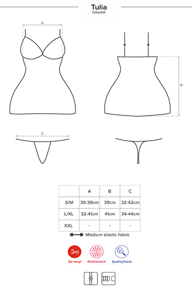 Obsessive Tulia Babydoll & String - Babydoll-Dessous 5