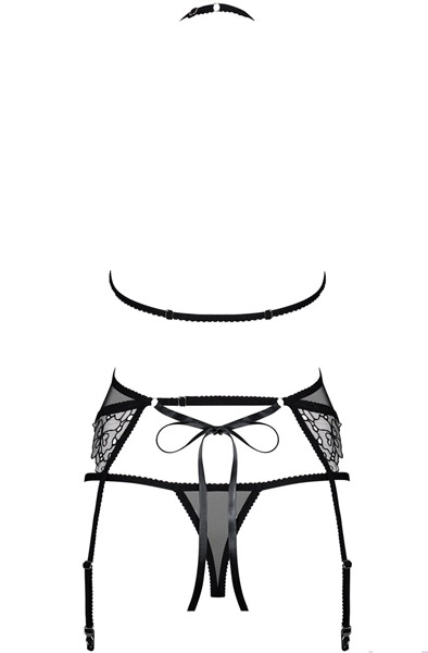 Obsessive Uniquella 3-teiliges Set Schwarz - Sexy Dessous 4