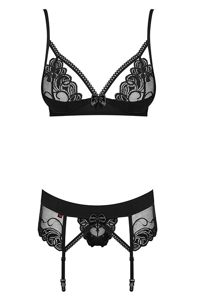Obsessive Wonderia 3-teiliges Set Schwarz - Sexy Dessous 4