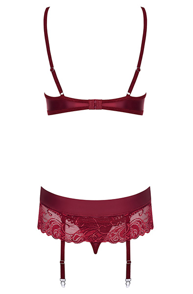 Obsessive Wonderia 3-tlg. Set Weinrot - Sexy Dessous 4