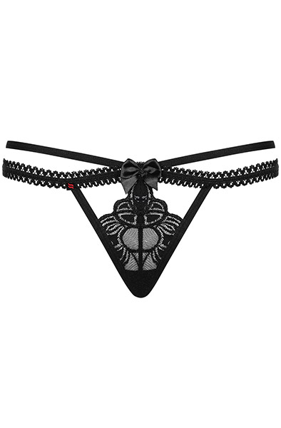 Obsessive Wonderia String Schwarz - Spitzenhöschen 3