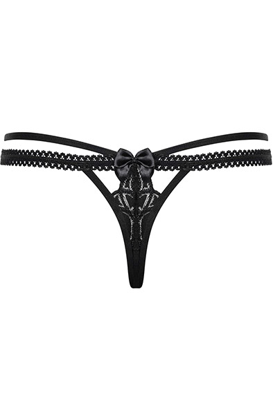 Obsessive Wonderia String Schwarz - Spitzenhöschen 4