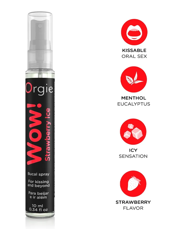 Orgie Wow! Strawberry Ice Bucal Spray 10 ml - Essbar und für Oralsex geeignet 2 [full]
