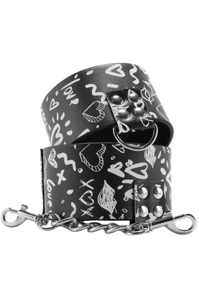 Ouch Love Street Art Handcuffs - Handschellen 2