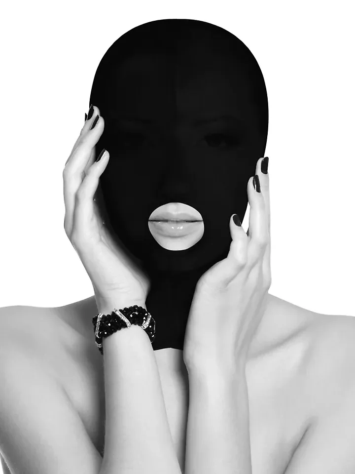 Ouch Unterwerfungs-Maske mit offenem Mund - BDSM Maske 1 [full]