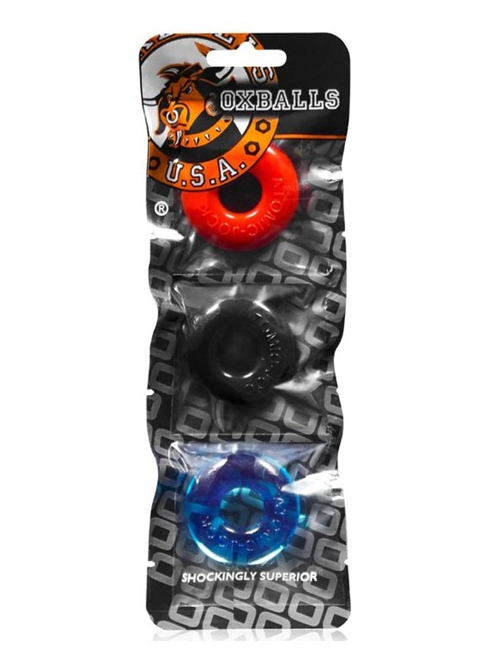 Oxballs Ringer Cock Rings 3er-Pack Mehrfarbig - Cockring-Set 2 [full]