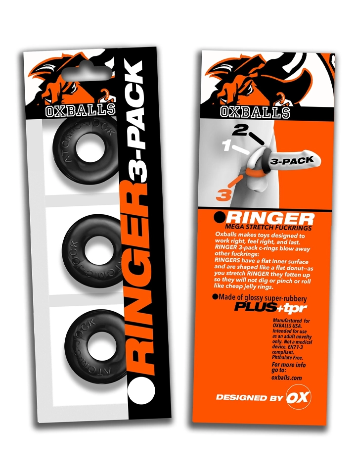 Oxballs Ringer Cock Rings 3er-Pack Schwarz - Cockring-Set 3 [full]