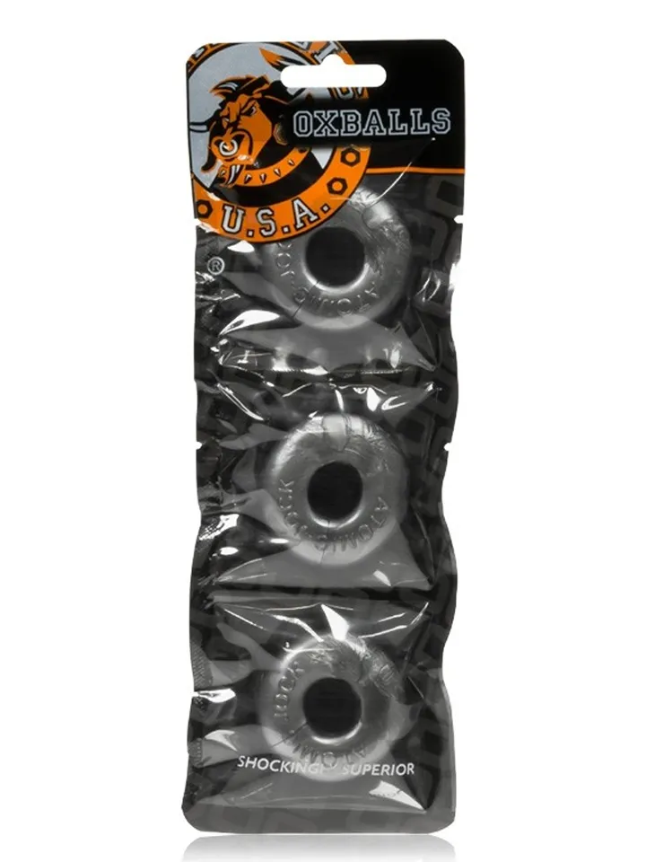 Oxballs Ringer Cockringe 3er-Pack Silver Steel - Cockring-Set 3 [full]
